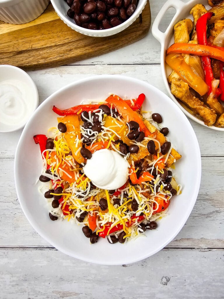 Chicken Fajitas Bowl Process Photo