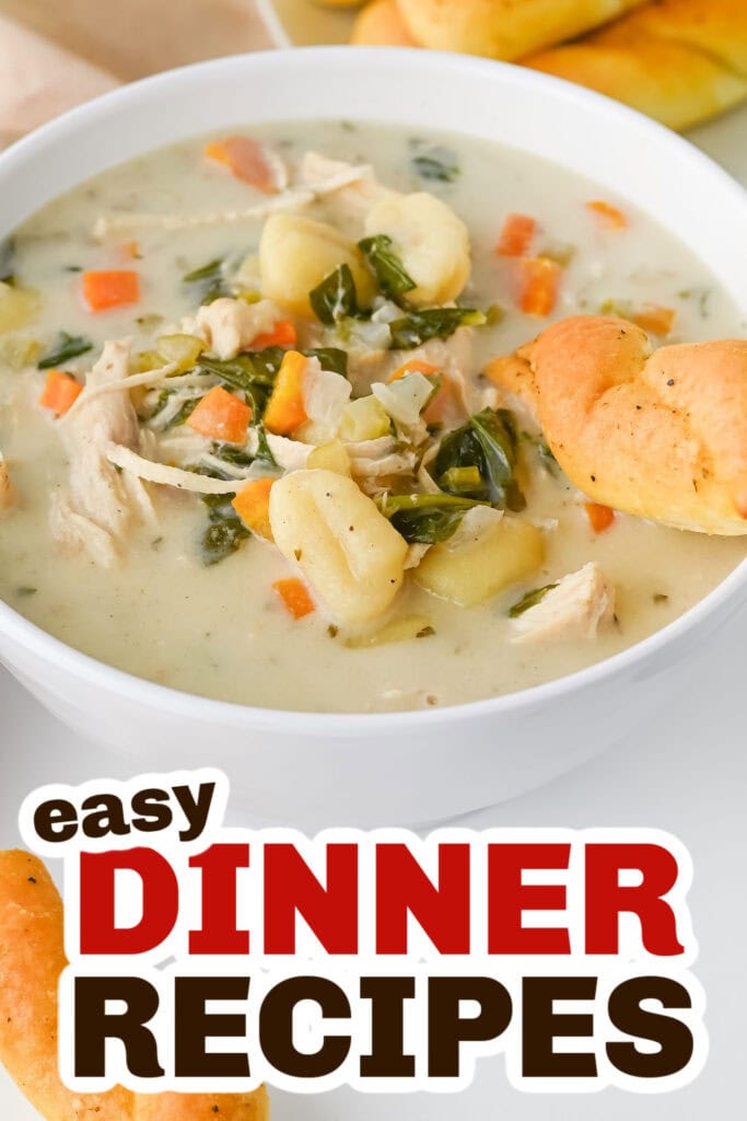 Easy Dinner Ideas-Crockpot chicken gnocchi soup