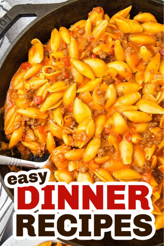 Easy Dinner Ideas-One Pan Cheeseburger Pasta