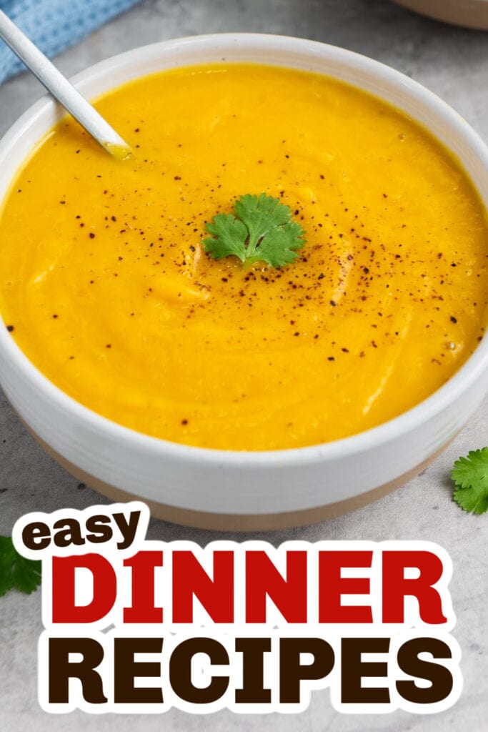 Easy Dinner Ideas-Slow Cooker Vegan Butternut Squash Soup