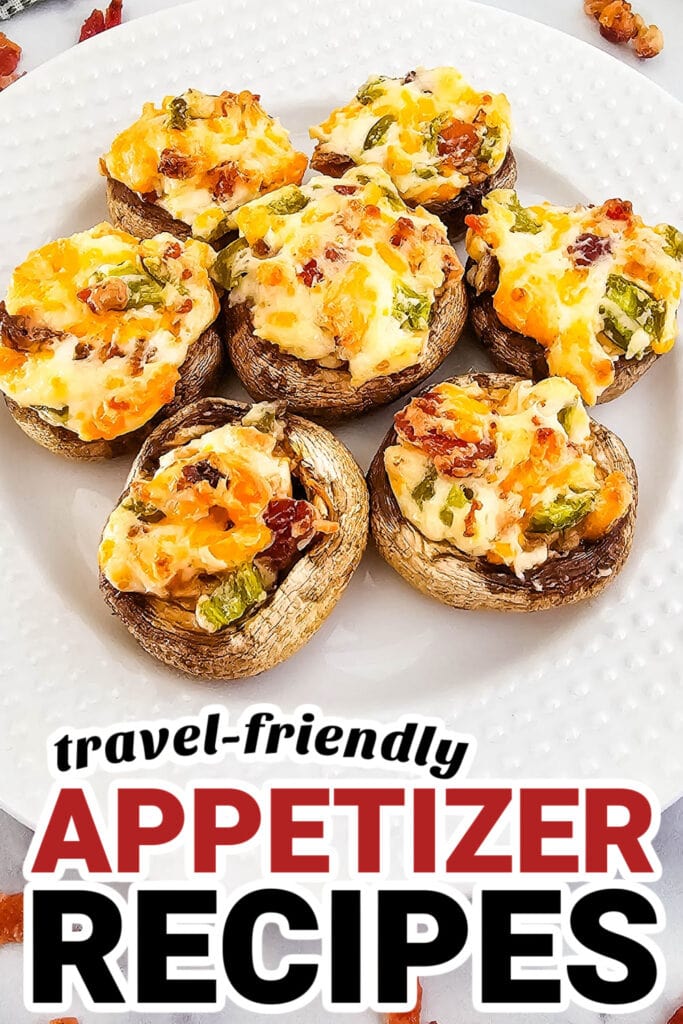 Easy-to-Travel Appetizer-Jalapeño Popper Stuffed Mushrooms