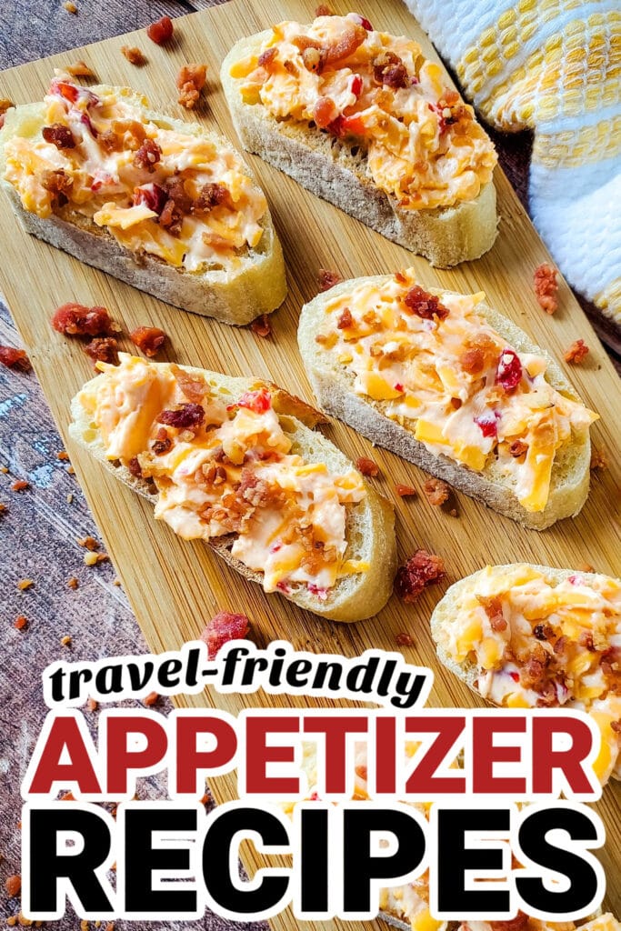 Easy-to-Travel Appetizer-Pimento Cheese and Bacon Crostini