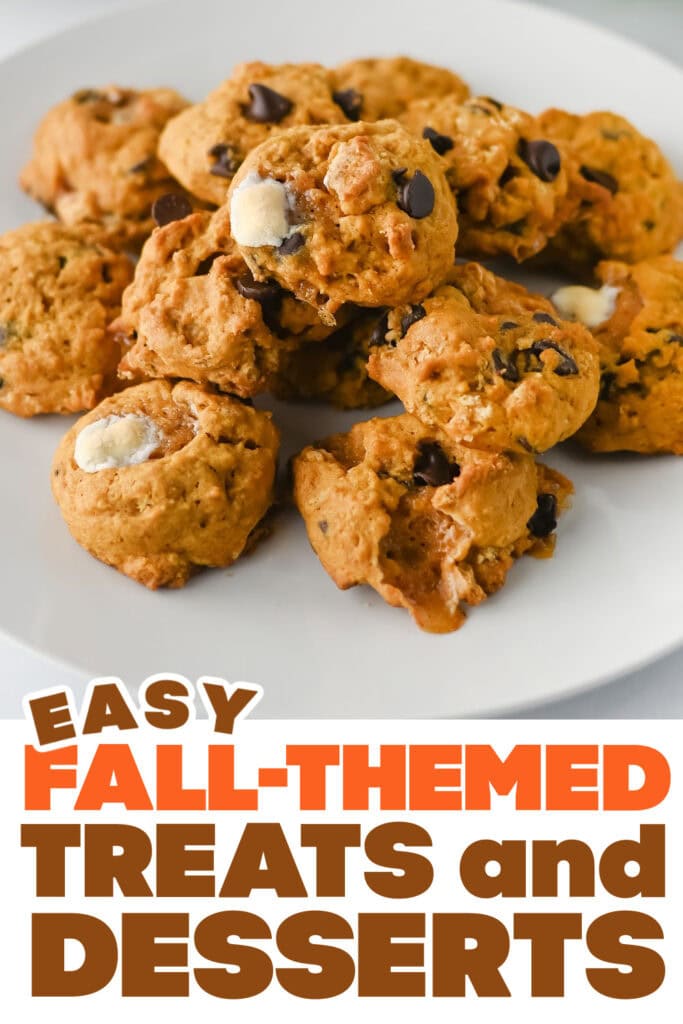 Fall Treats and Desserts-Soft Pumpkin S'mores Cookies