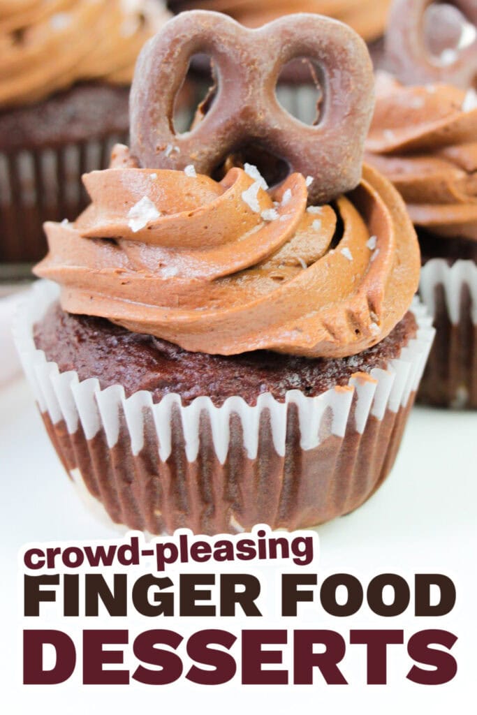 Finger Food Desserts-Chocolate Pretzel Cupcakes