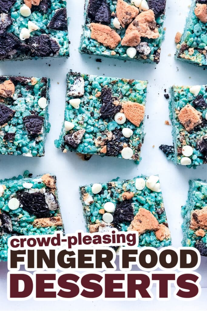 Finger Food Desserts-Cookie Monster Rice Krispies