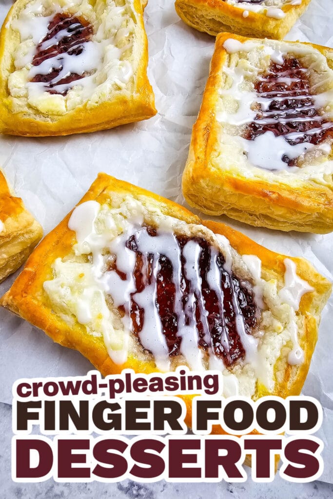 Finger Food Desserts-Flaky Puff Pastry Strawberry Danishes