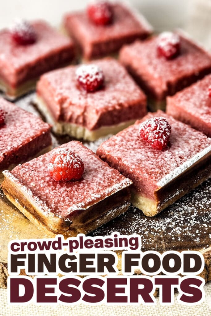 Finger Food Desserts-Fresh Raspberry Lemon Bars with Shortbread Crust