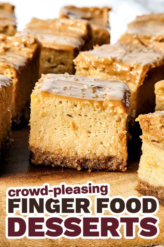 Finger Food Desserts-Mini Dulce de Leche Cheesecake Squares