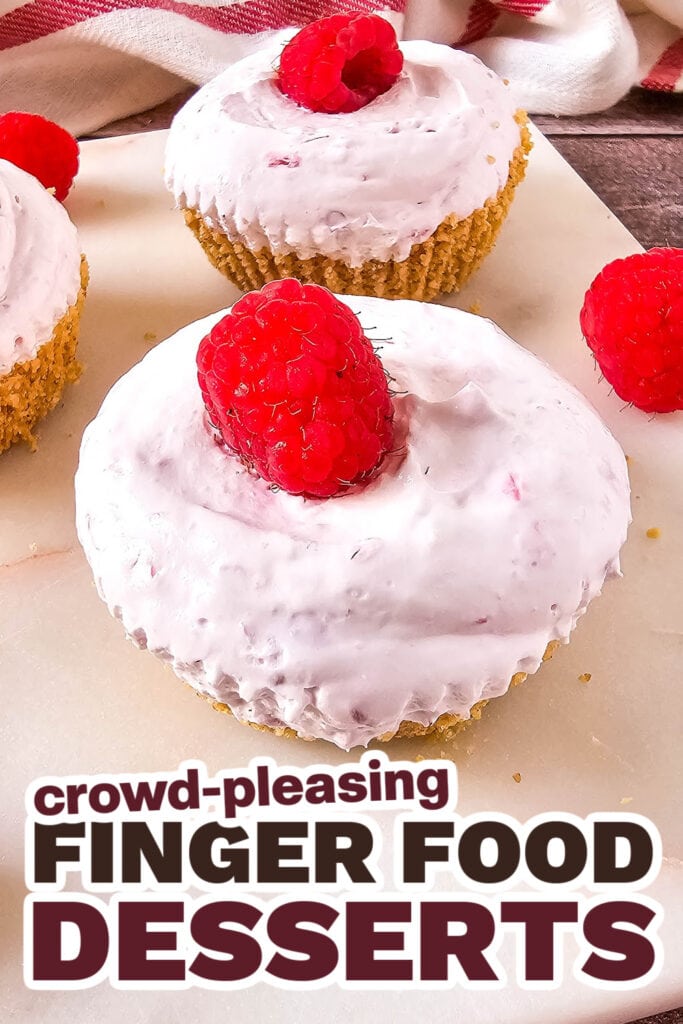 Finger Food Desserts-Mini No-Bake Raspberry Cheesecakes