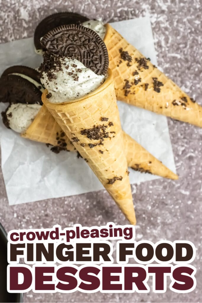 Finger Food Desserts-Oreo Cheesecake Cones