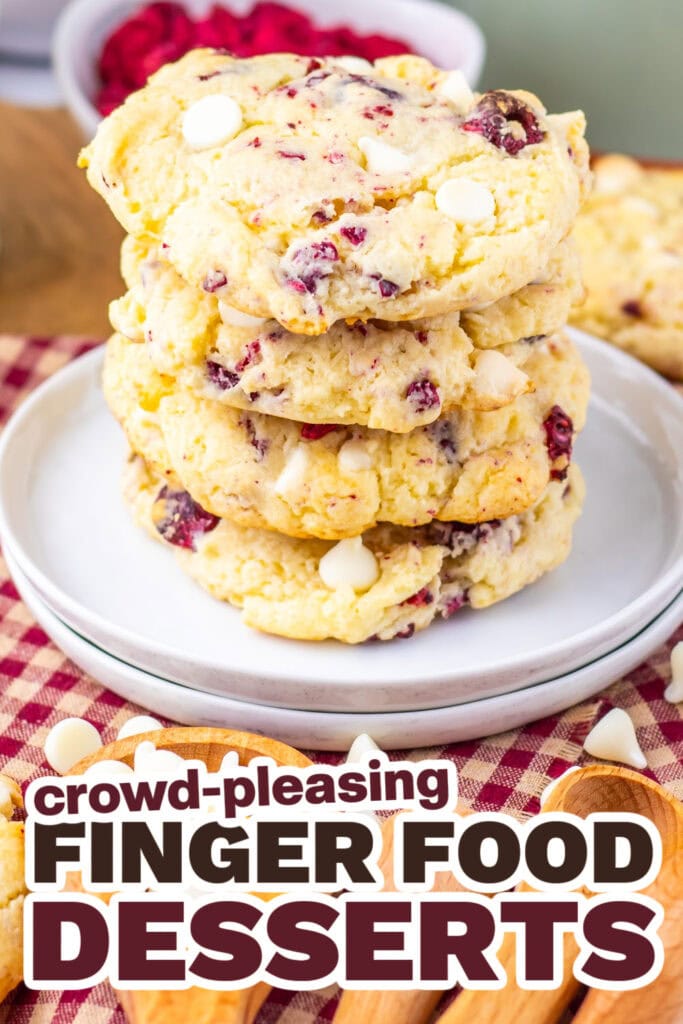 Finger Food Desserts-Vanilla Cake Mix Raspberry Cheesecake Cookies