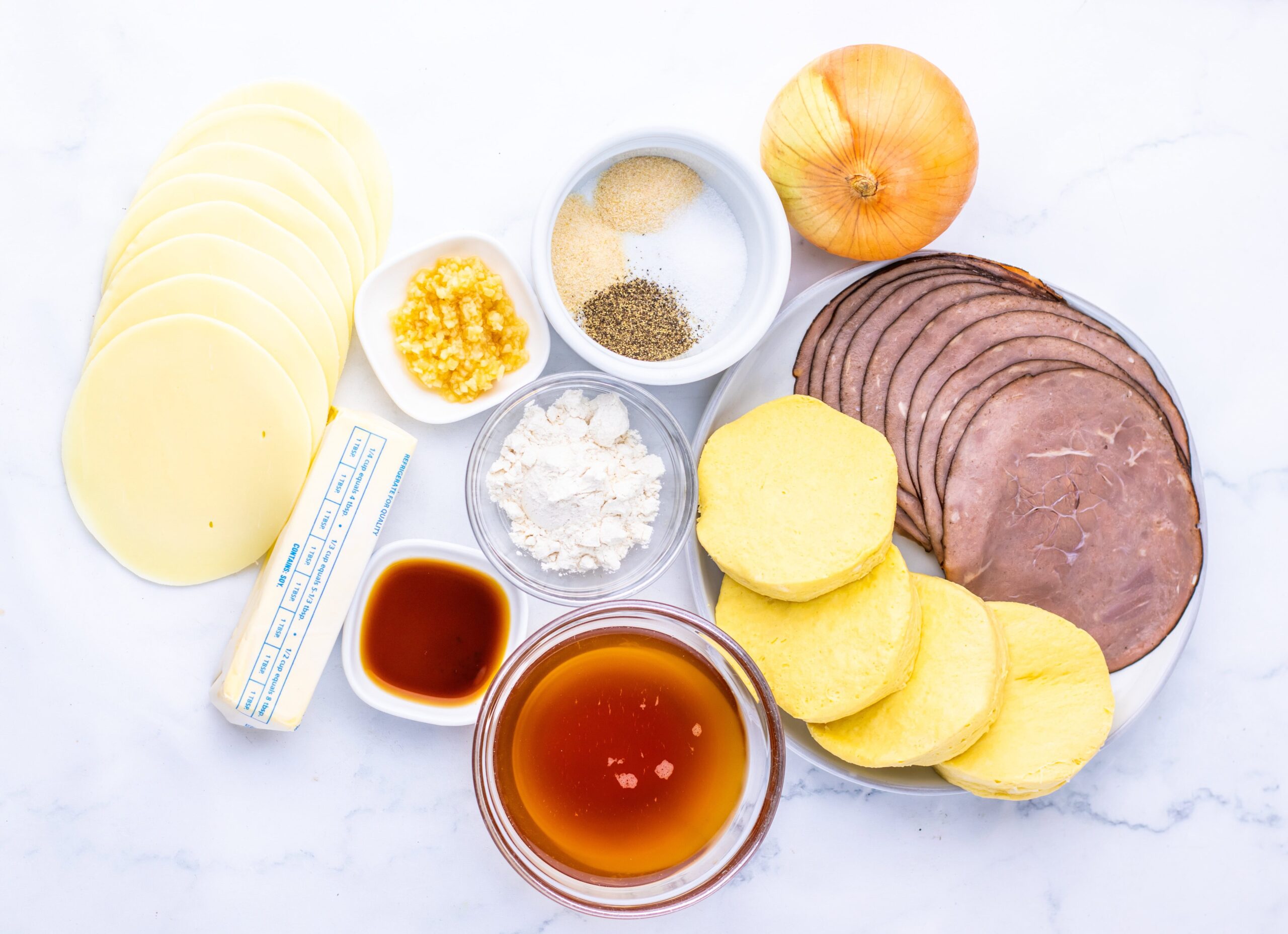 French Dip Biscuit Casserole Process Ingredients