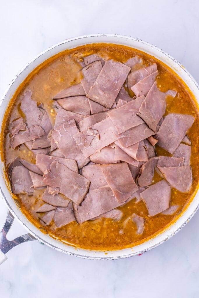 French Dip Biscuit Casserole Process Photo