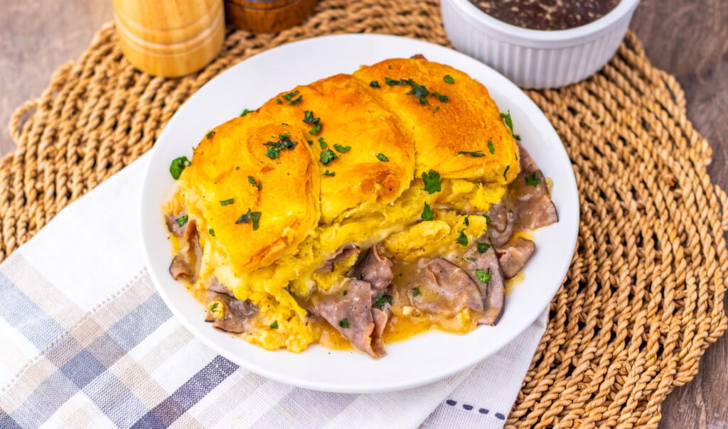 French Dip Biscuit Casserole