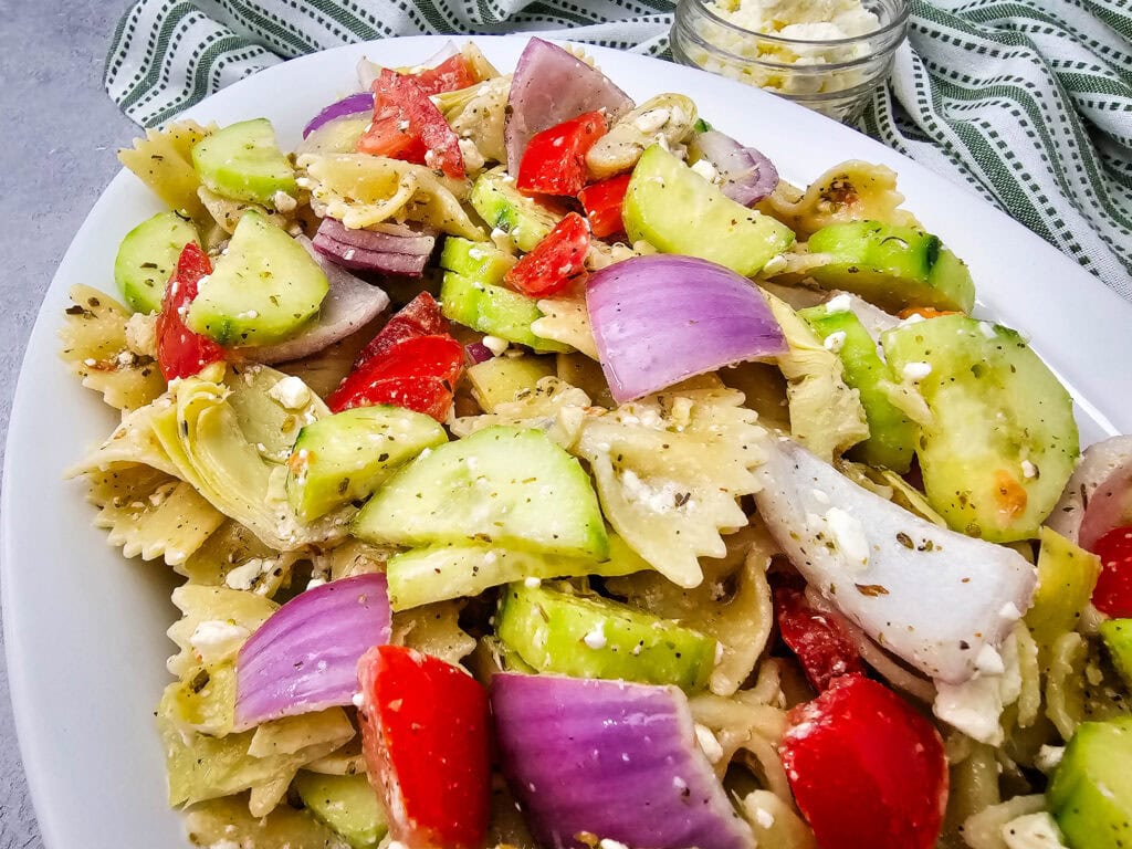 Classic Greek Bow Tie Pasta Salad