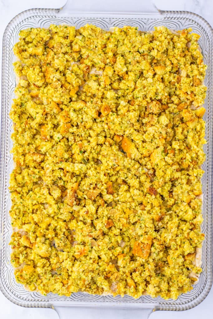 Harvest Chicken And Stuffing Bake Process Photo