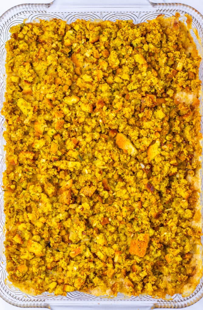 Harvest Chicken And Stuffing Bake Process Photo
