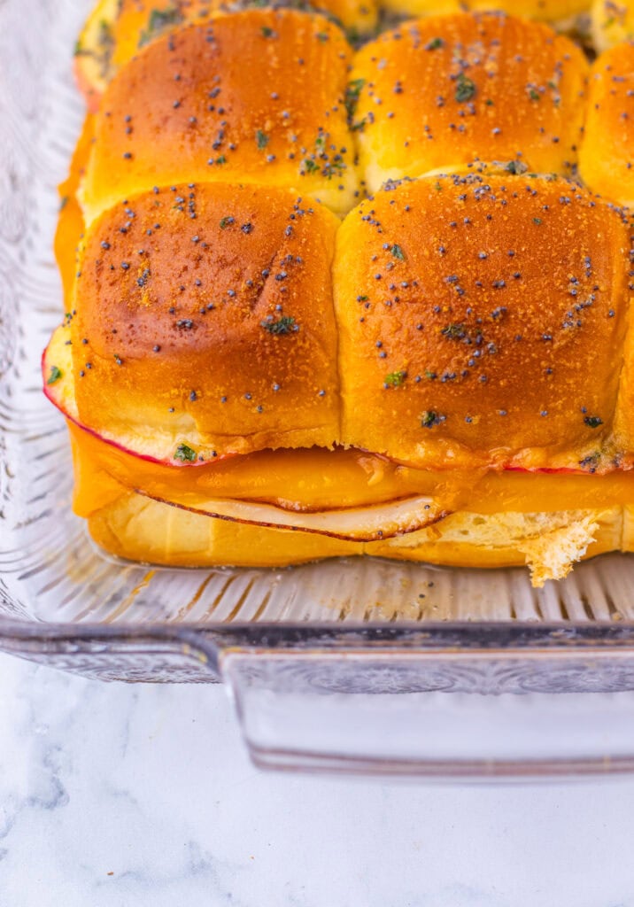 Hot Honey Apple Cheddar Turkey Sliders Process Photo