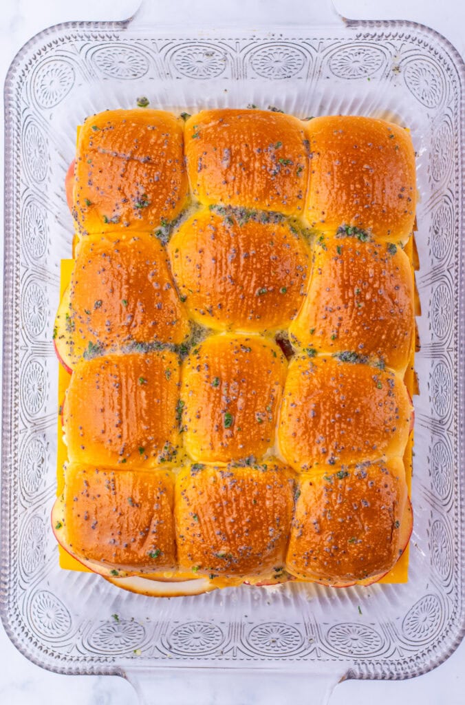 Hot Honey Apple Cheddar Turkey Sliders Process Photo