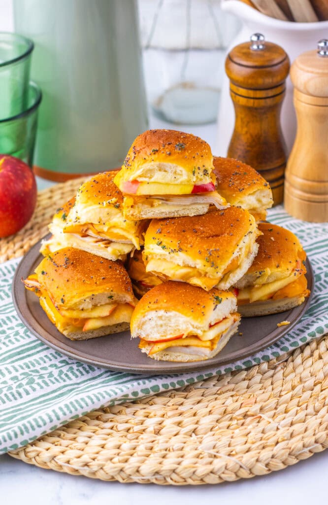 Hot Honey Apple Cheddar Turkey Sliders Process Photo