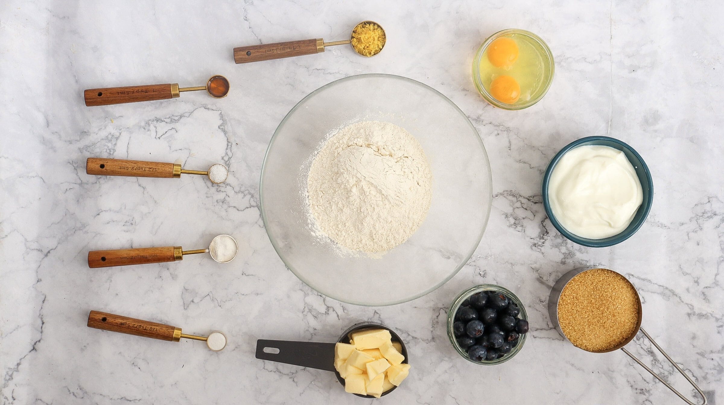 Lemon Blueberry Bundt Cake Process Ingredients