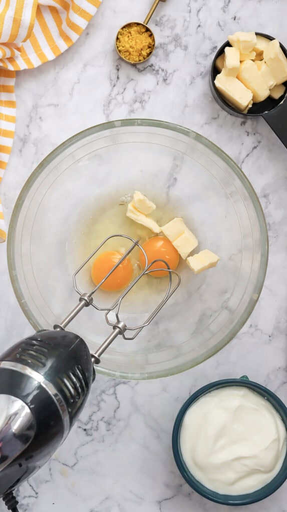 Lemon Blueberry Bundt Cake Process Photo