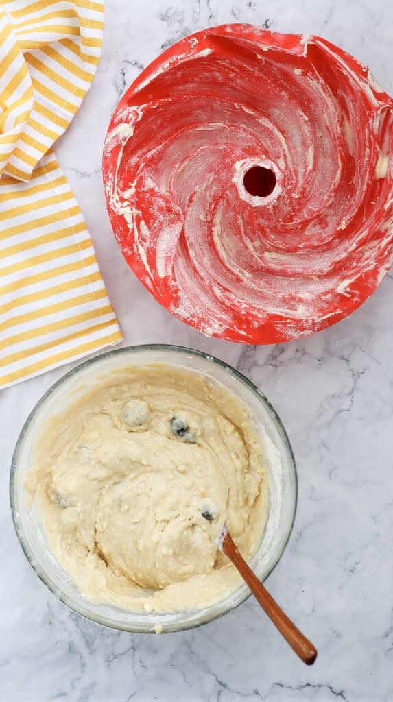 Lemon Blueberry Bundt Cake Process Photo