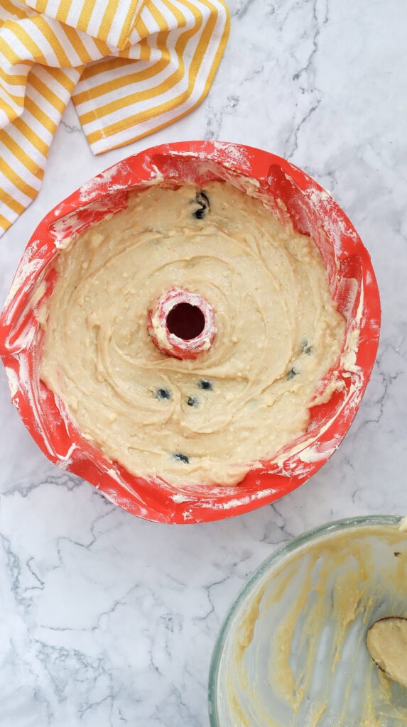 Lemon Blueberry Bundt Cake Process Photo