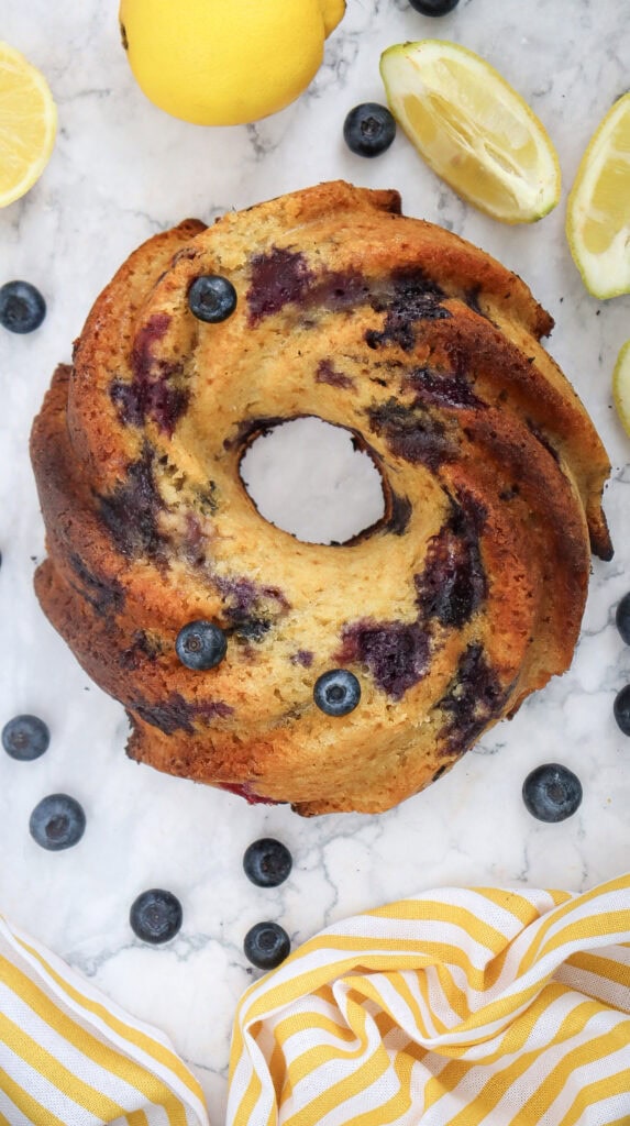 Lemon Blueberry Bundt Cake Process Photo