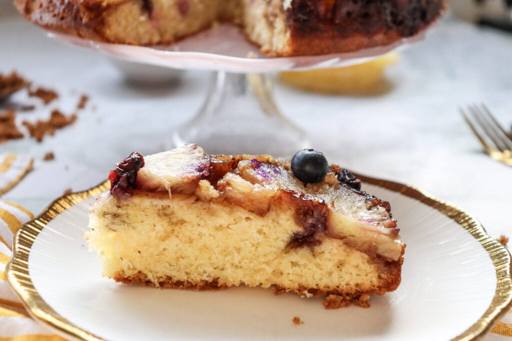 Pineapple Upside-Down Cake with Blueberries