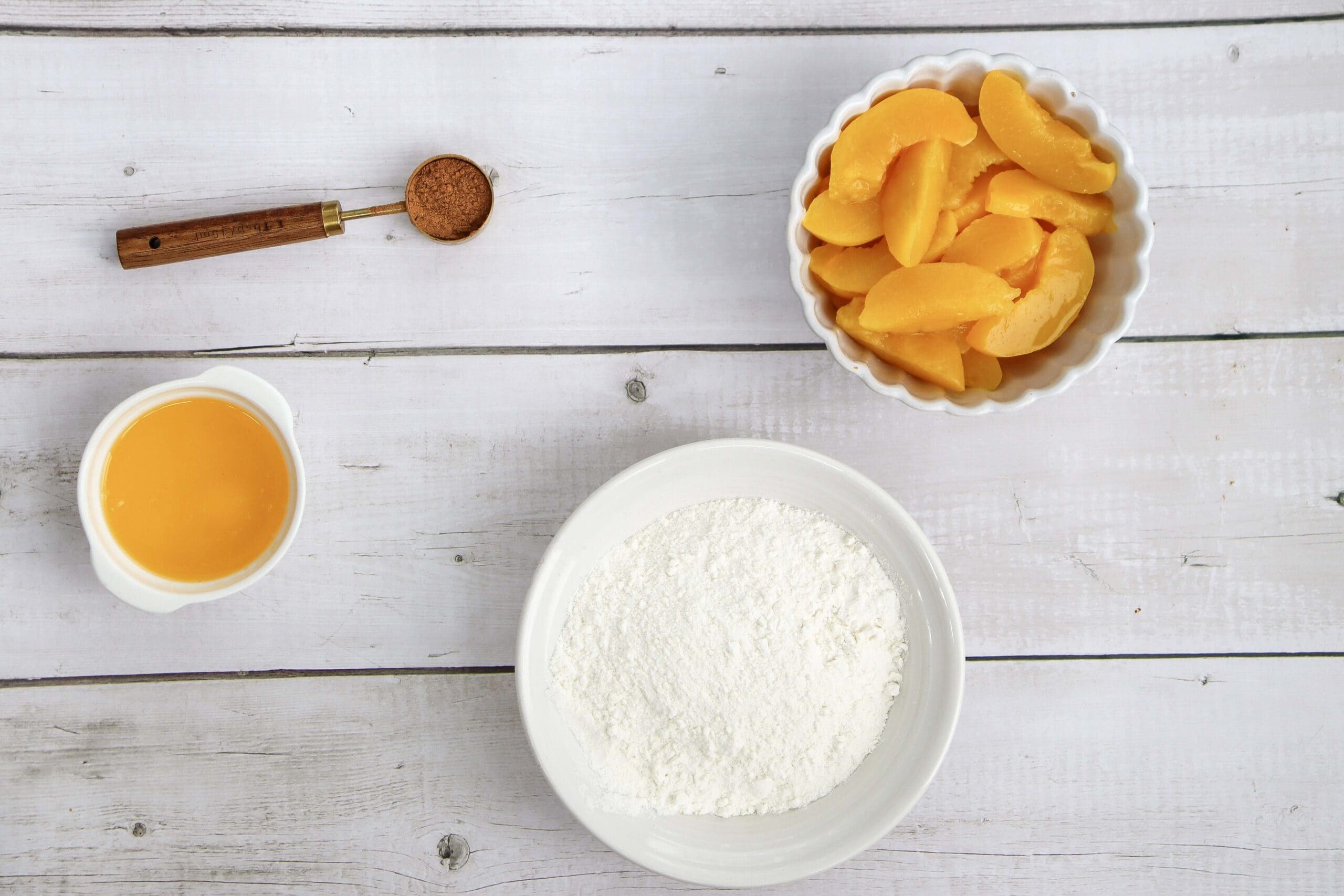 Skillet Peach Dump Cake Process Ingredients