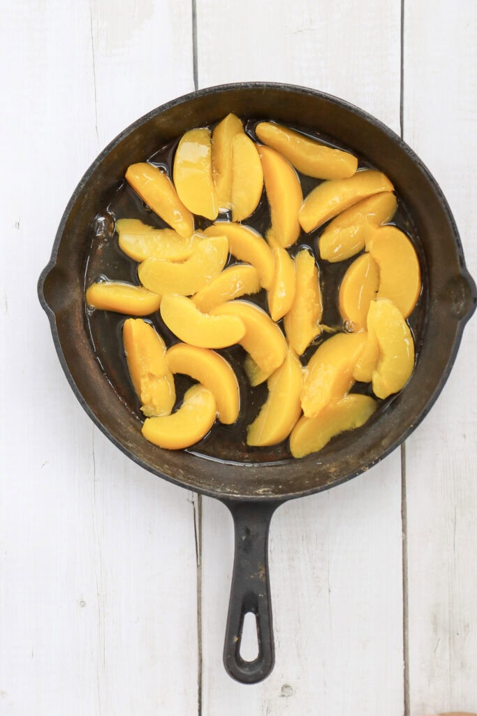 Skillet Peach Dump Cake Process Photo