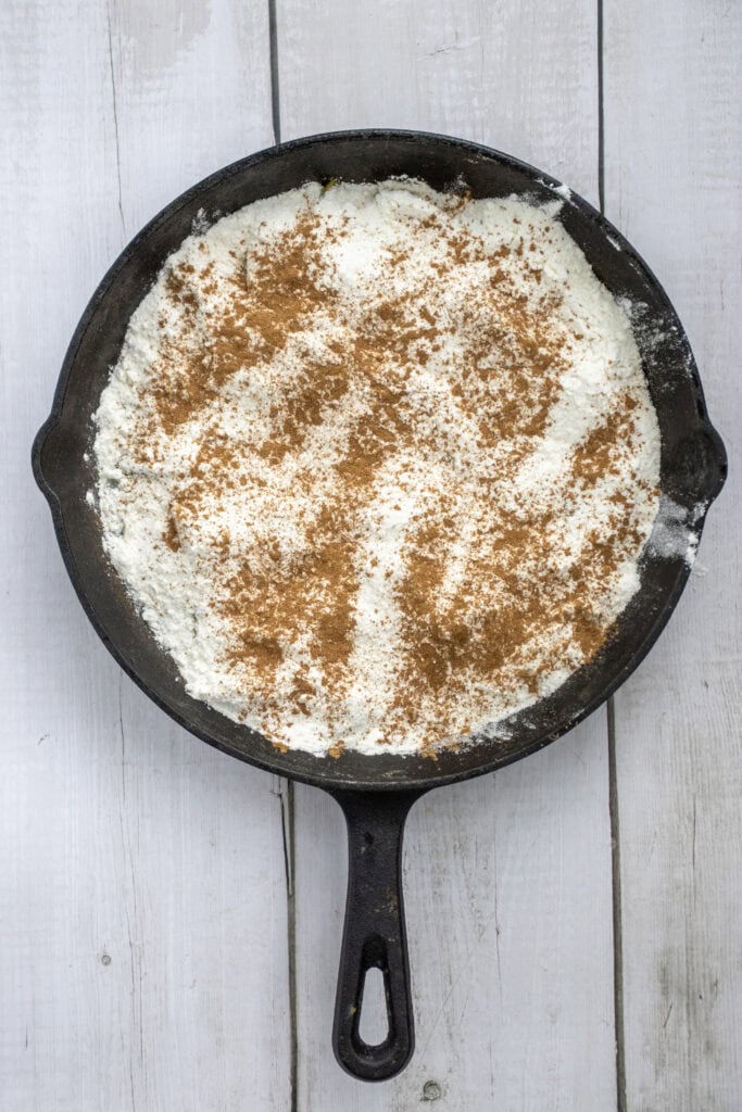 Skillet Peach Dump Cake Process Photo