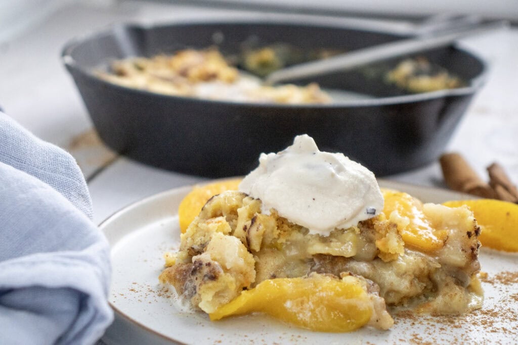 Skillet Peach Dump Cake 