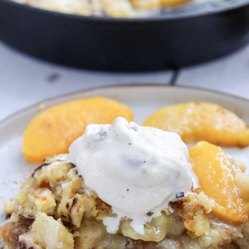Skillet Peach Dump Cake