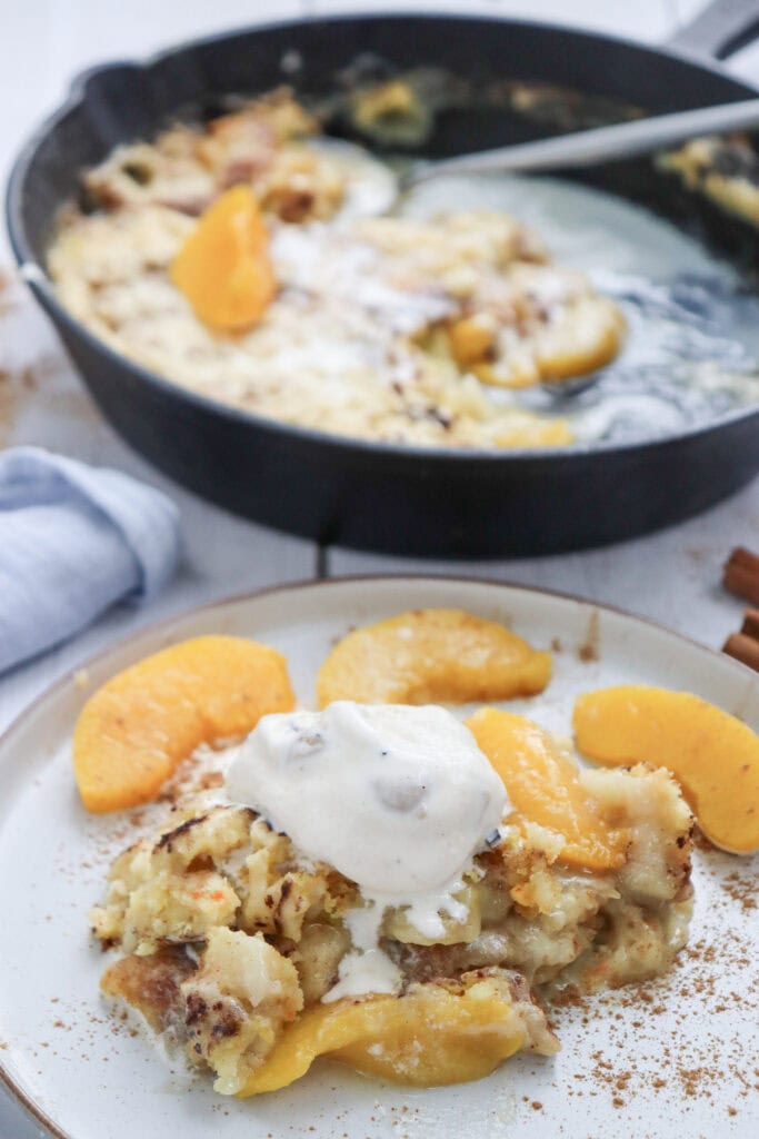 Skillet Peach Dump Cake Process Photo