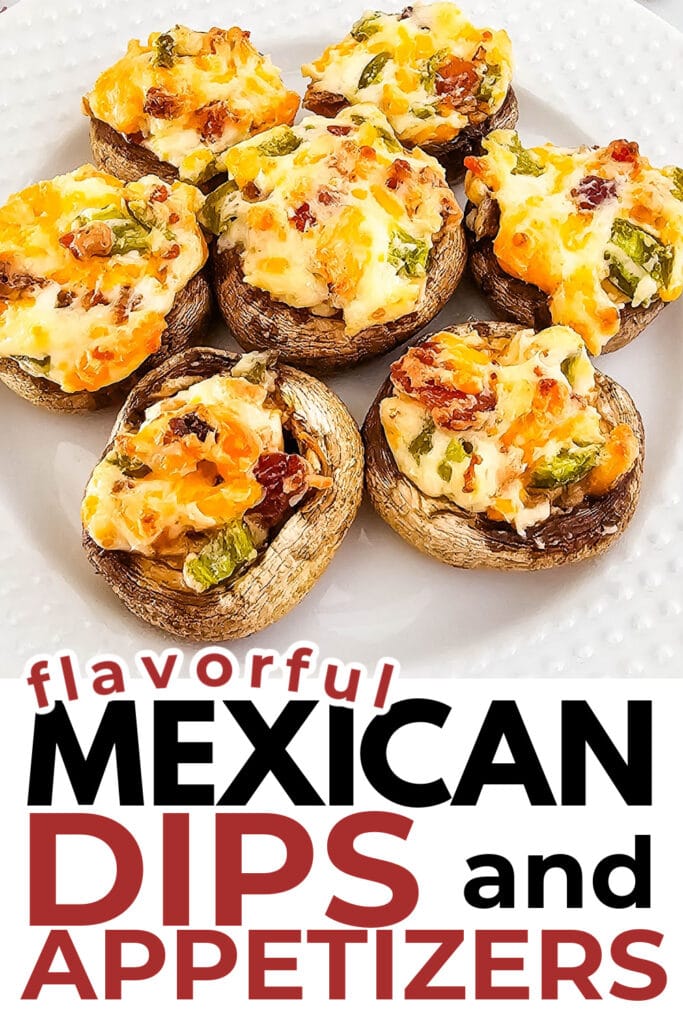 Mexican-Inspired Dips and Appetizers-Jalapeño Popper Stuffed Mushrooms