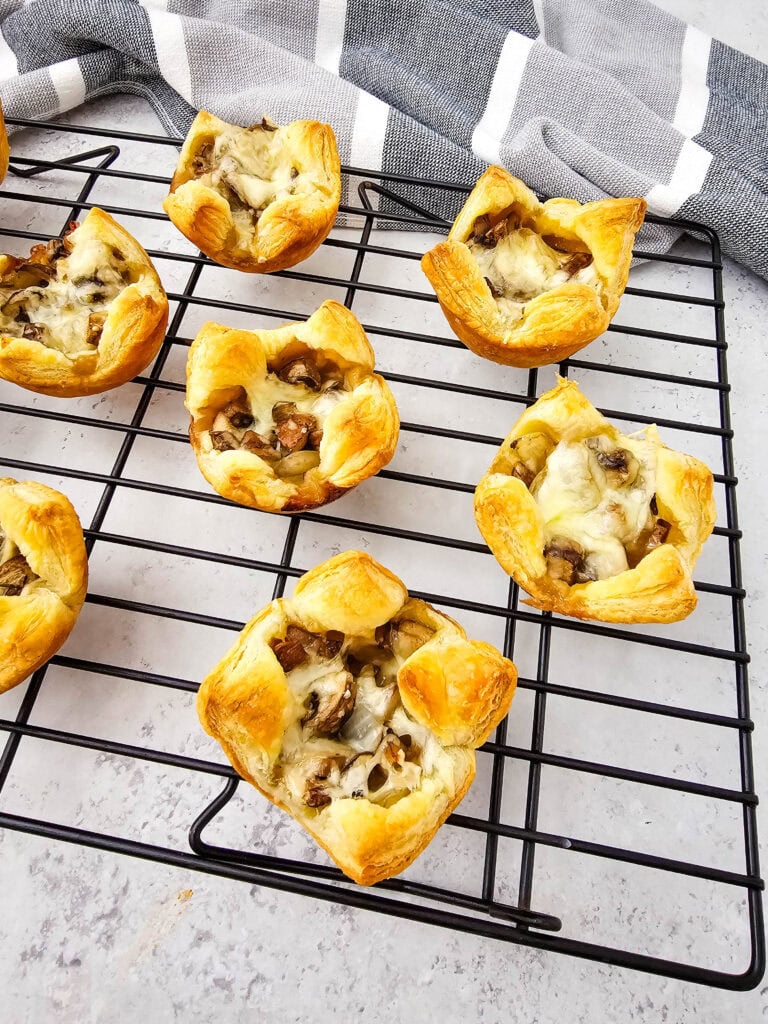 Mushroom Puff Pastry Bites Process Photo