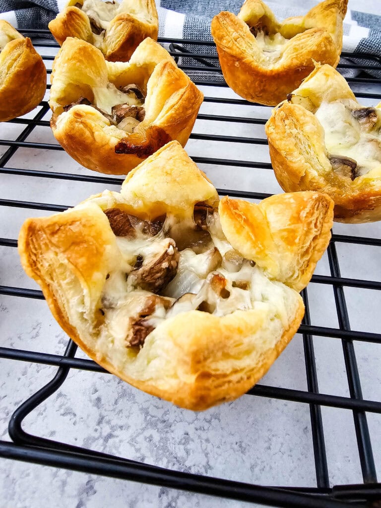 Mushroom Puff Pastry Bites Process Photo