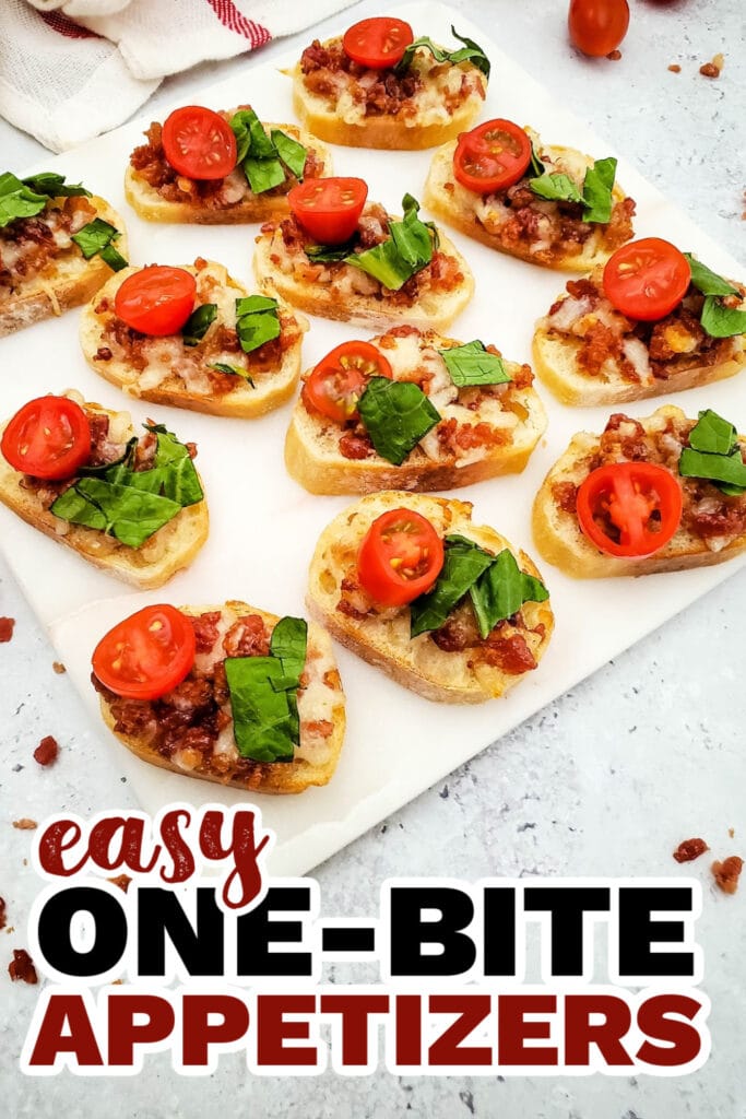 One Bite Appetizers- Bacon-Topped BLT Crostini