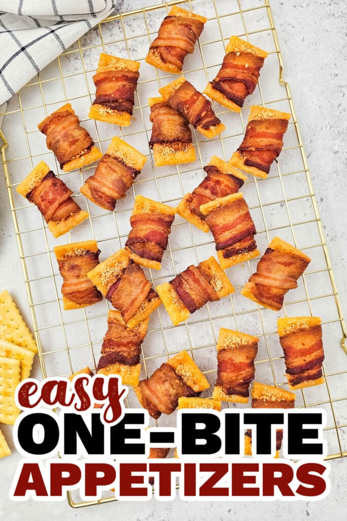 One Bite Appetizers-Bacon Wrapped Crackers