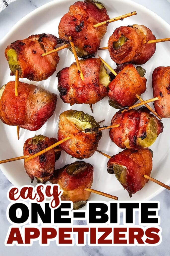 One Bite Appetizers- Bacon Wrapped Dilly Bites