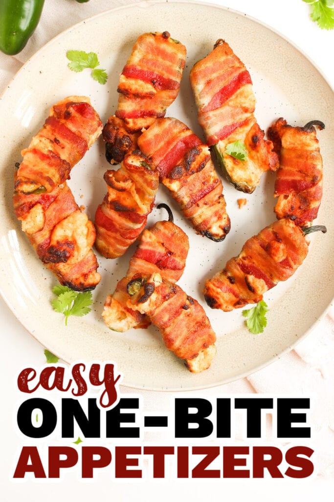 One Bite Appetizers- Bacon-Wrapped Jalapeño Poppers