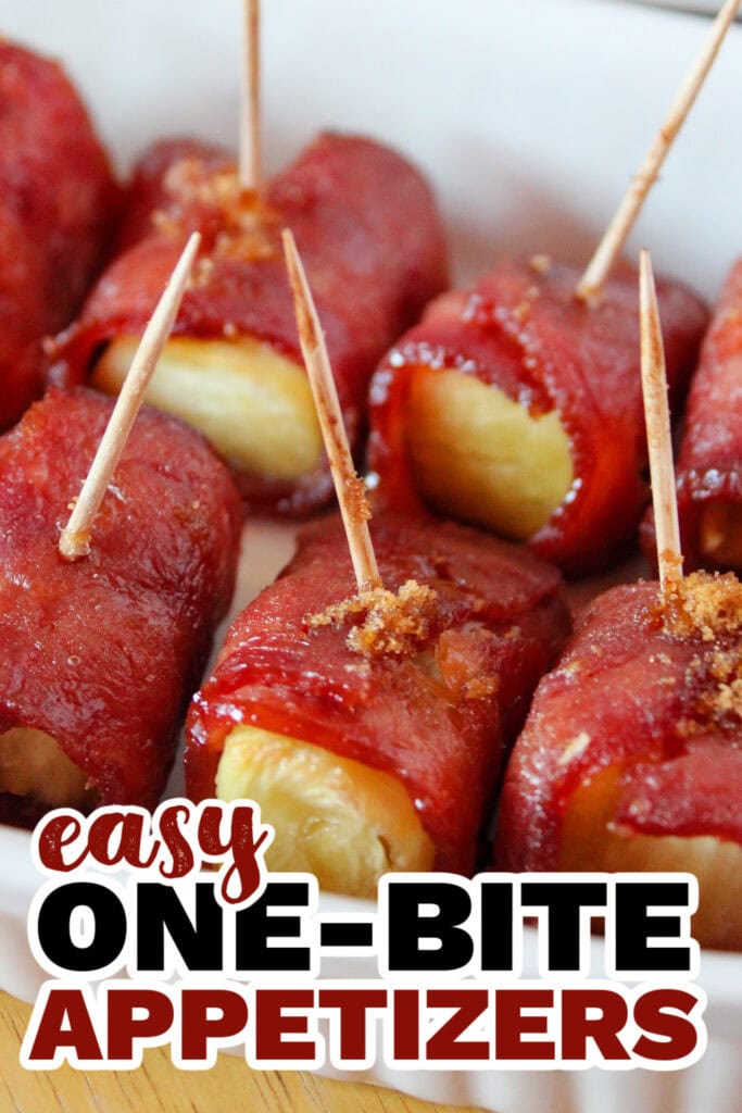 One Bite Appetizers-Bacon-Wrapped Pineapple Bites