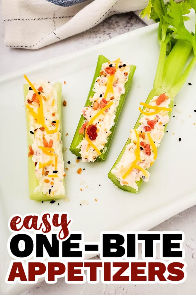 One Bite Appetizers- Bacon and Cheese Stuffed Celery