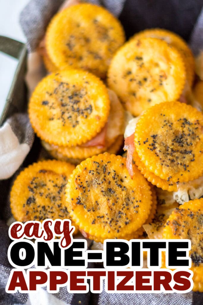 One Bite Appetizers-Buttery Ritz Ham Crackers