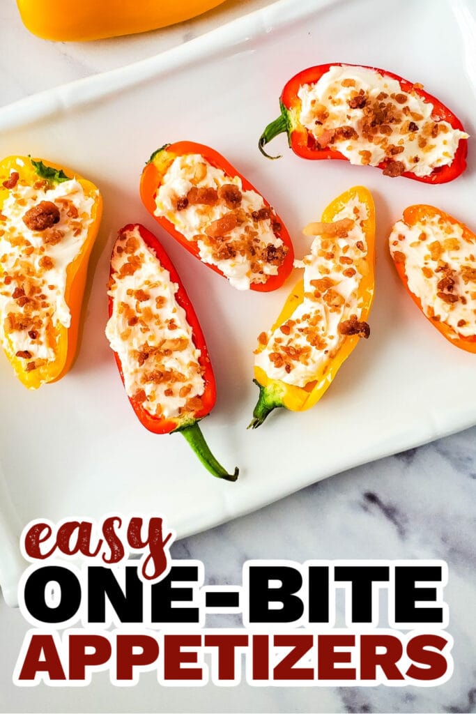 One Bite Appetizers-Cheesy Bacon Stuffed Mini Peppers