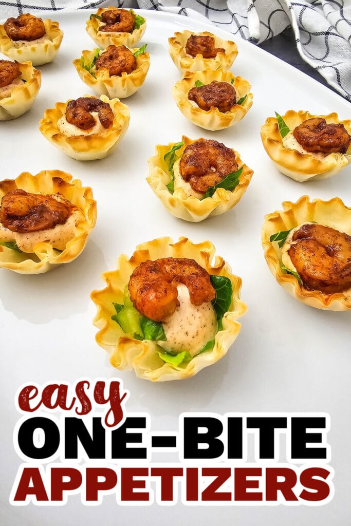 One Bite Appetizers- Chili Lime Shrimp in Phyllo Cups