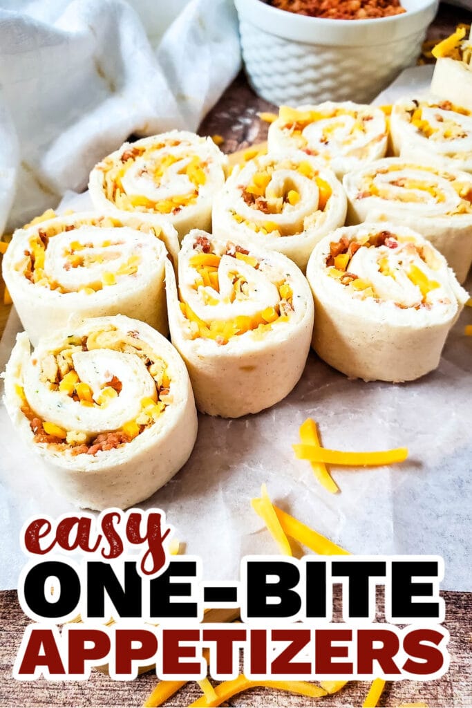 One Bite Appetizers-Crack Chicken Pinwheels
