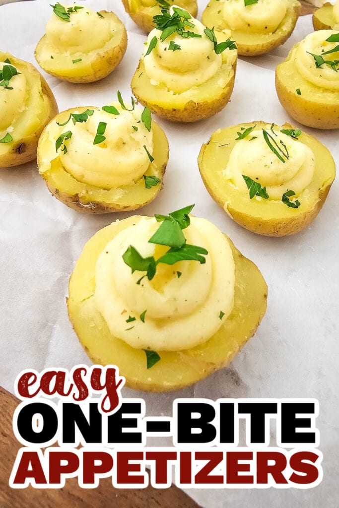 One Bite Appetizers-Mini Deviled Potatoes